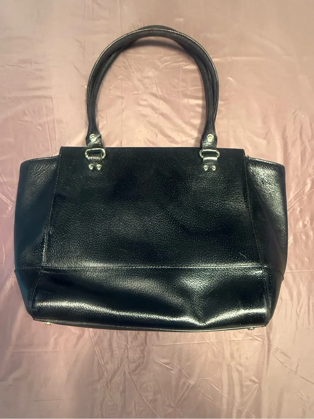 Kate Spade Wellesley Camryn Black Pebbled Leather Large Zip Top Tote Bag